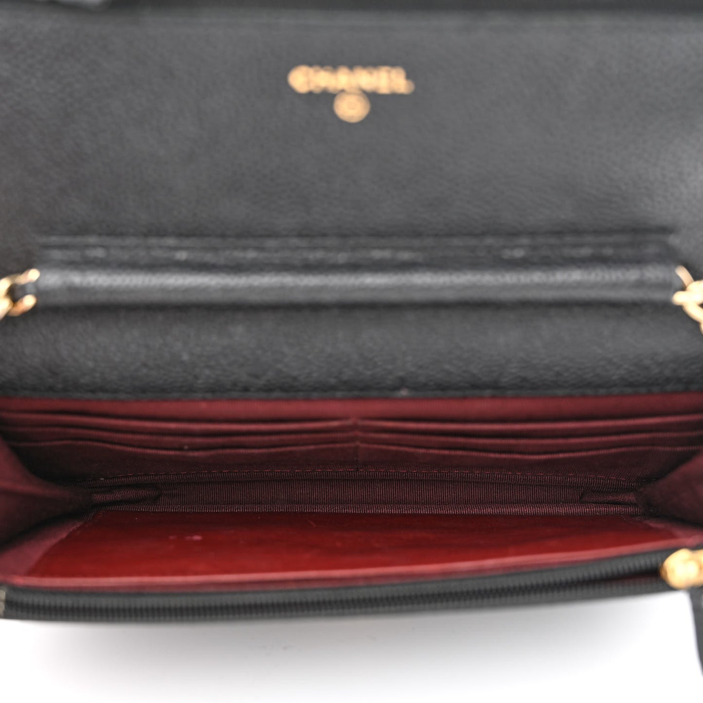 Caviar Quilted Wallet on Chain WOC Black