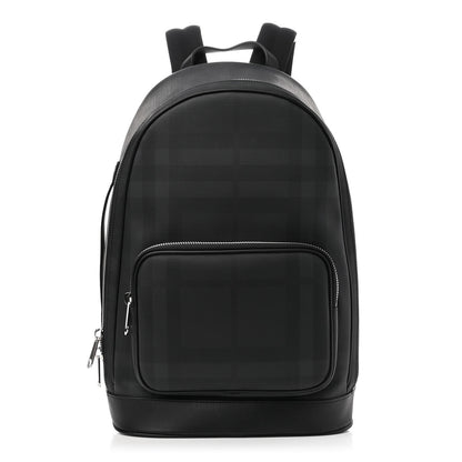 Burberry London Check Logo Rocco Backpack Charcoal 1 of 11