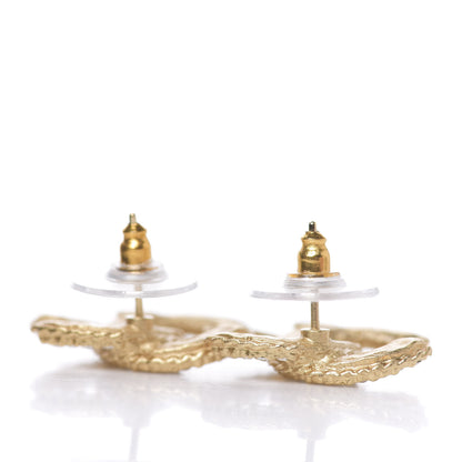 Chanel Crystal 90’s Icon CC Stud Earrings Gold 2 of 3