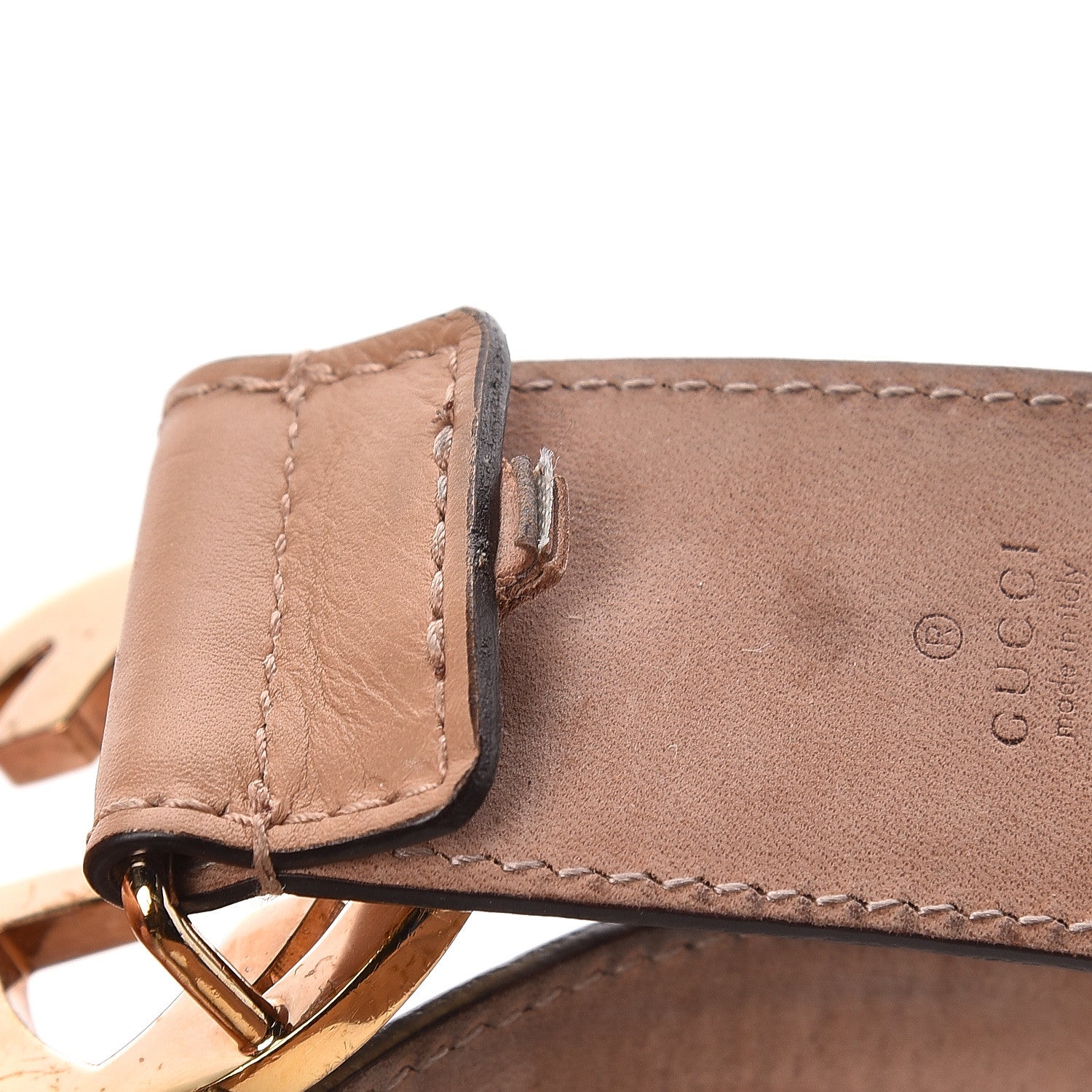 Gucci Calfskin Interlocking G 37mm Belt 85 34 Camelia 9 of 10