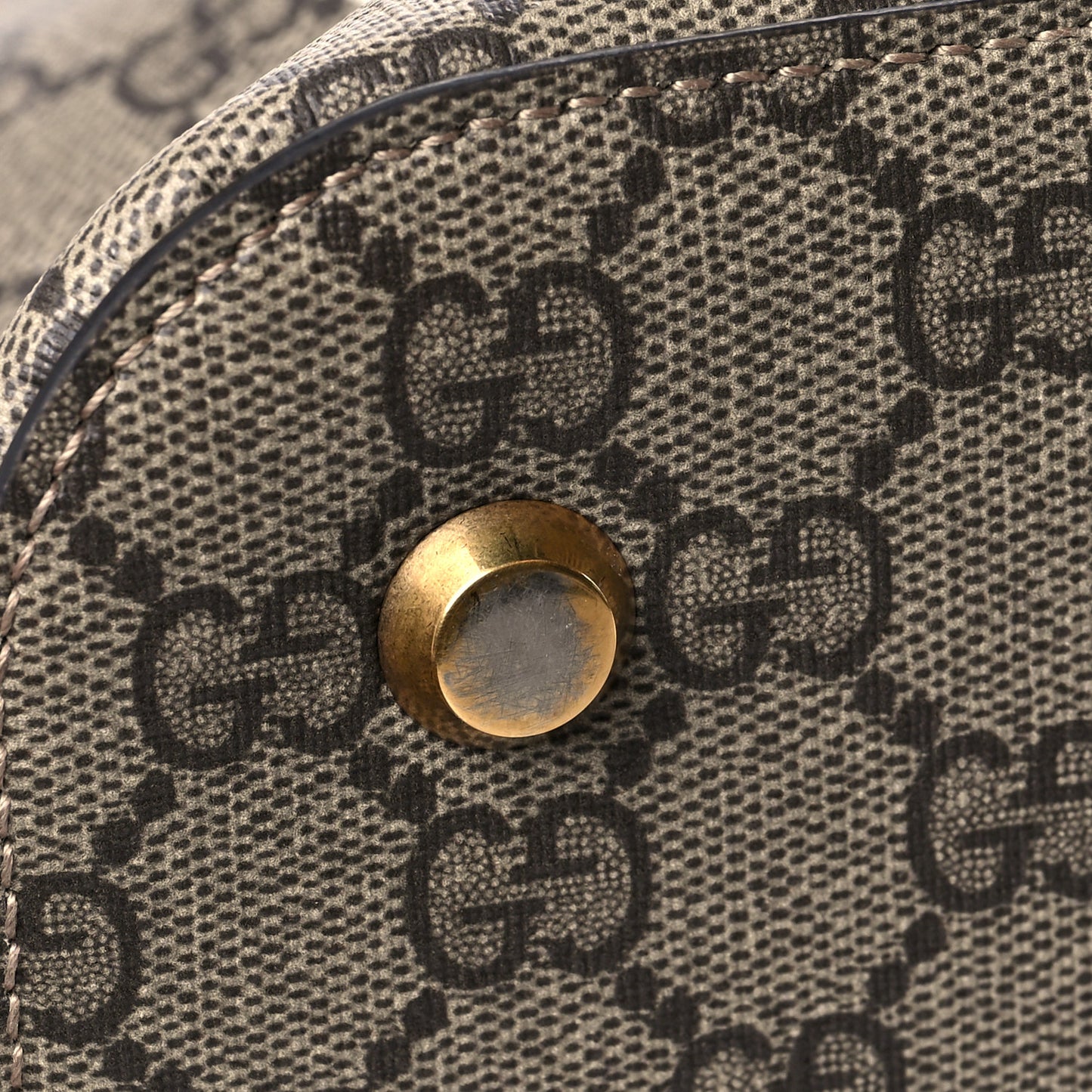 X GUCCI GG Supreme Monogram Medium Ville Top Handle Beige Ebony