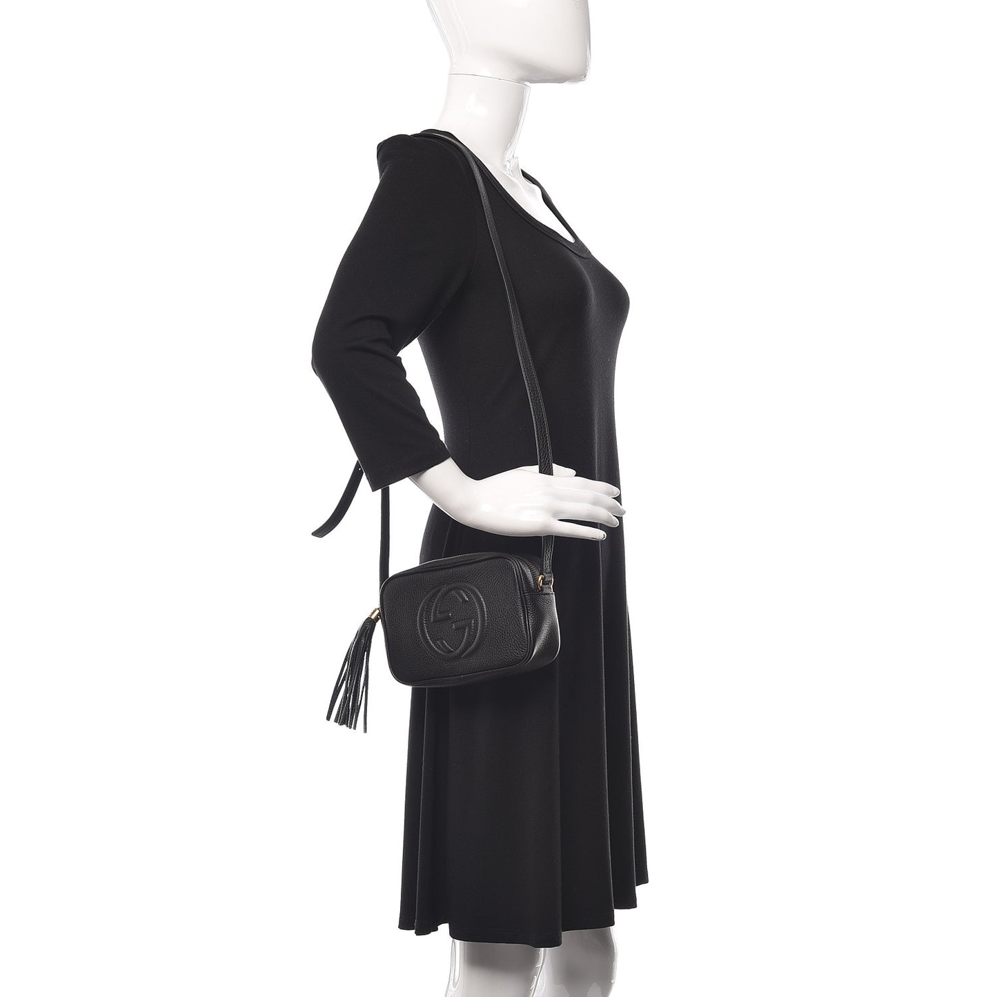 Pebbled Calfskin Mini Soho Disco Bag Black