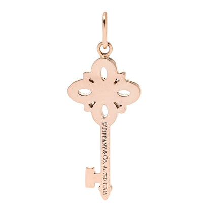 Tiffany 18K Rose Gold Pink Sapphire Mini Victoria Key Pendant 4 of 5
