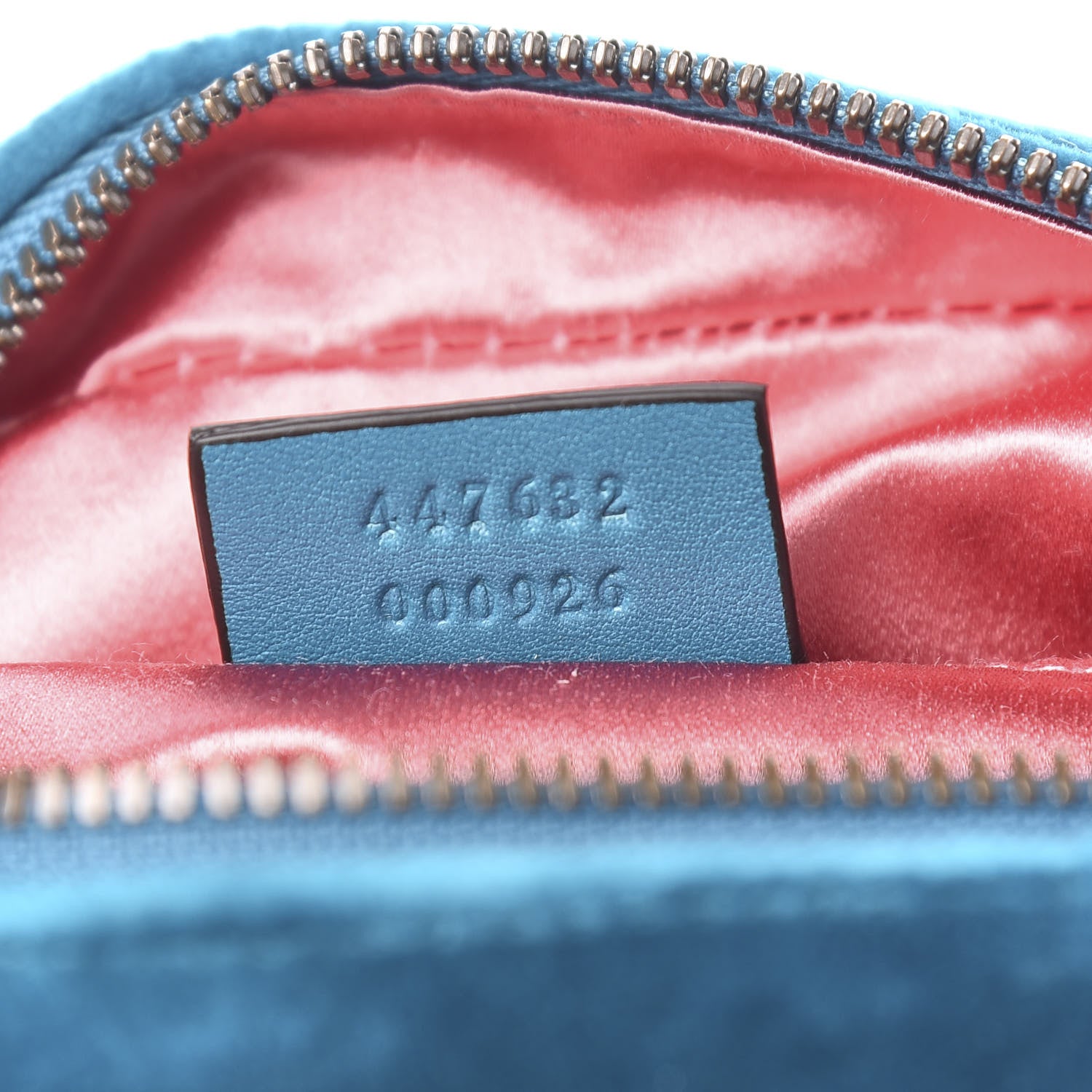 Gucci Velvet Matelasse Small GG Marmont Chain Shoulder Bag Pavone Cyan 7 of 10