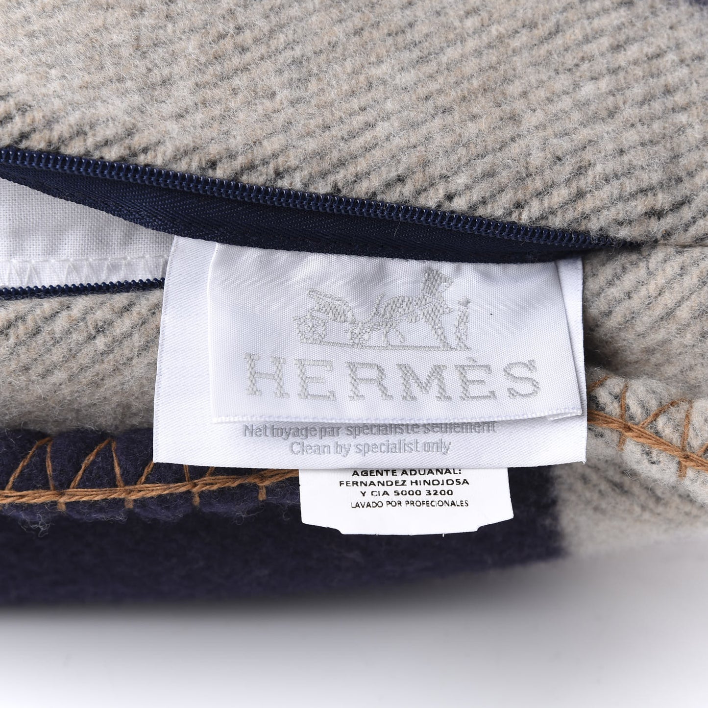 Wool Cashmere Avalon Bayadere Pillow PM Indigo Ocre