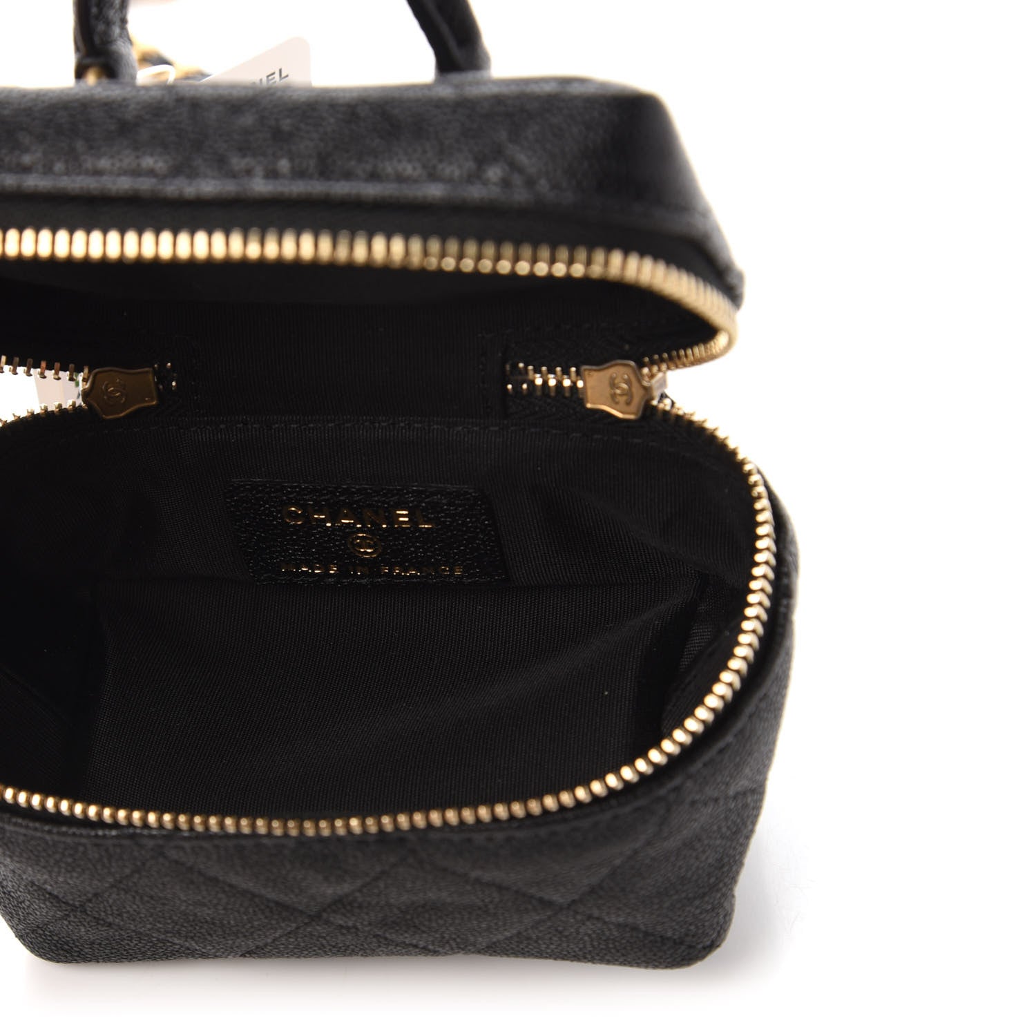 Chanel Caviar Quilted Mini Top Handle Vanity With Chain Black 5 of 11
