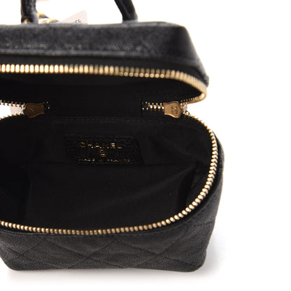 Chanel Caviar Quilted Mini Top Handle Vanity With Chain Black 5 of 11