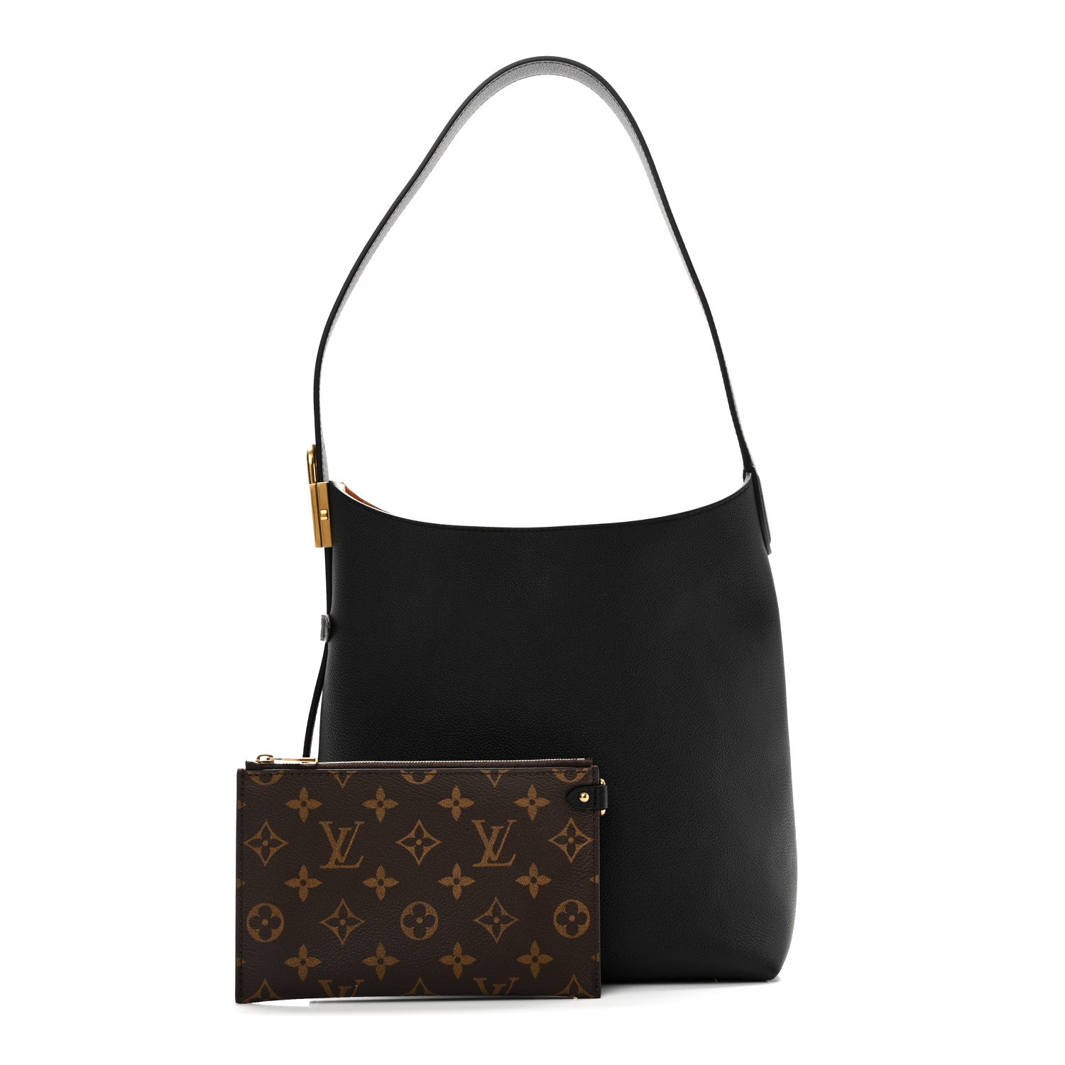 Louis Vuitton Grained Calfskin Low Key Hobo PM Black 3 of 11