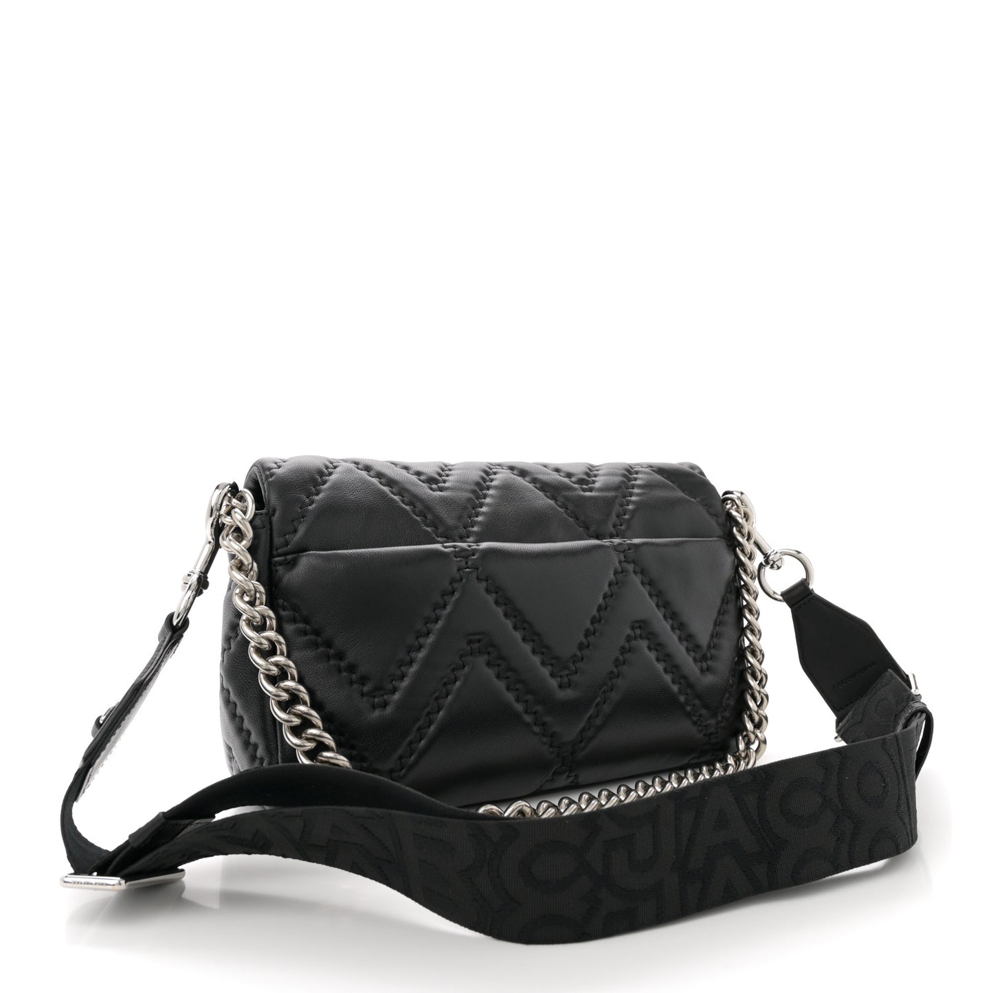 Lambskin Quilted J Marc Large Shoulder Bag Black