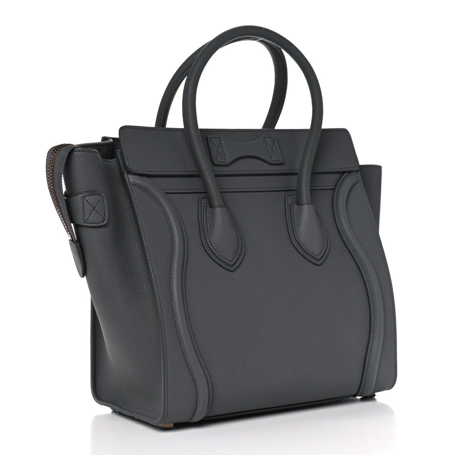 Celine Baby Drummed Calfskin Micro Luggage Kohl 3 of 10