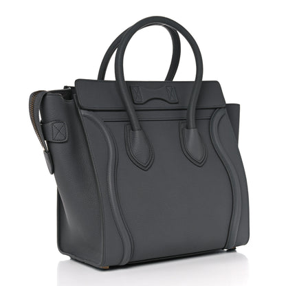 Celine Baby Drummed Calfskin Micro Luggage Kohl 3 of 10