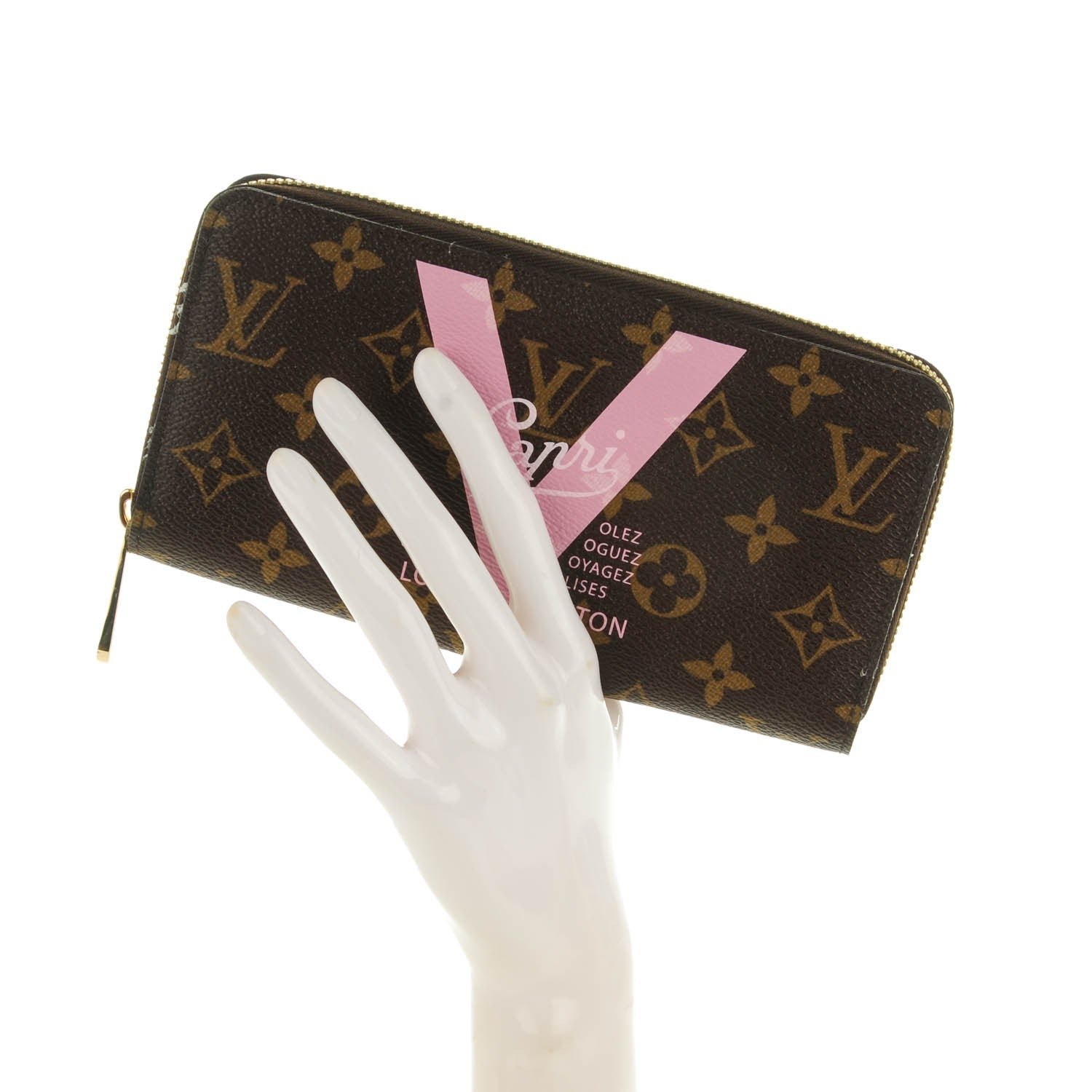 Louis Vuitton Monogram Capri V Zippy Wallet Rose Ballerine 2 of 7