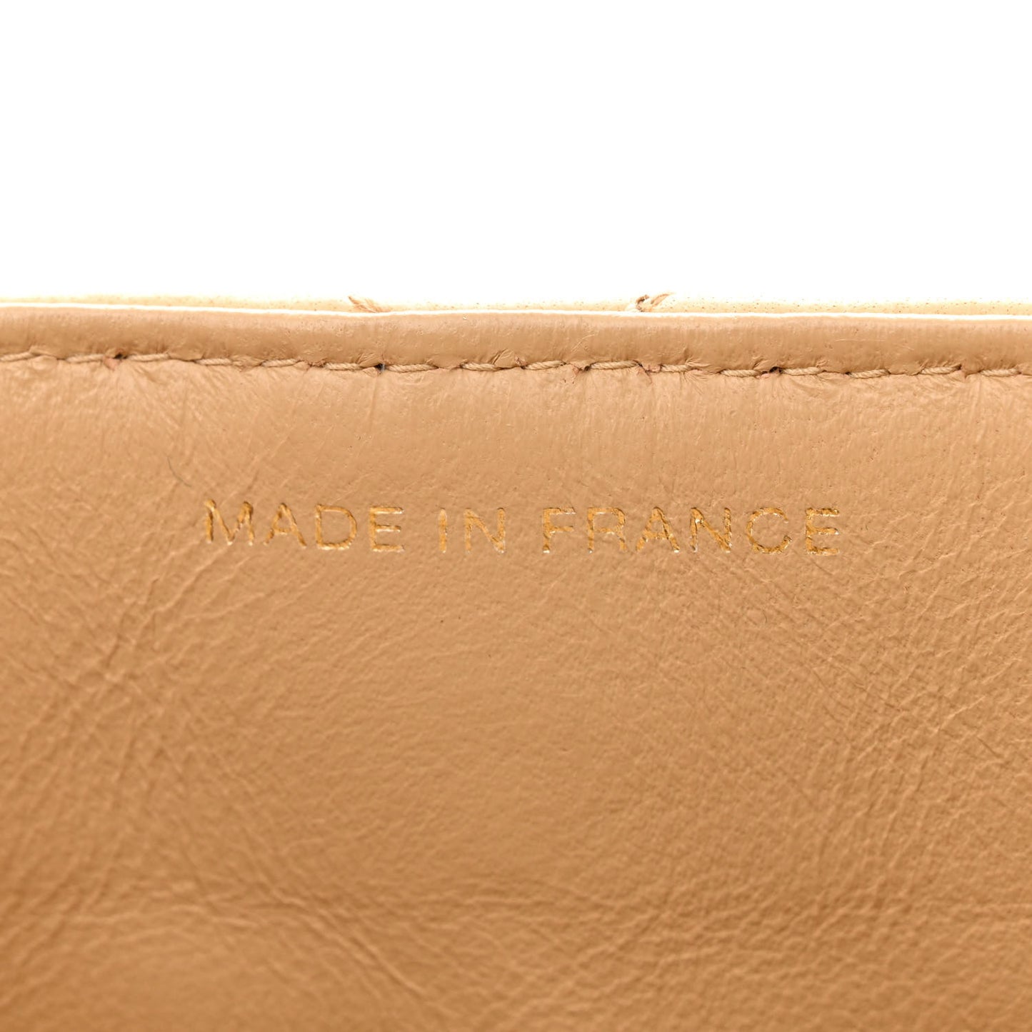 Lambskin Quilted Small Single Flap Beige