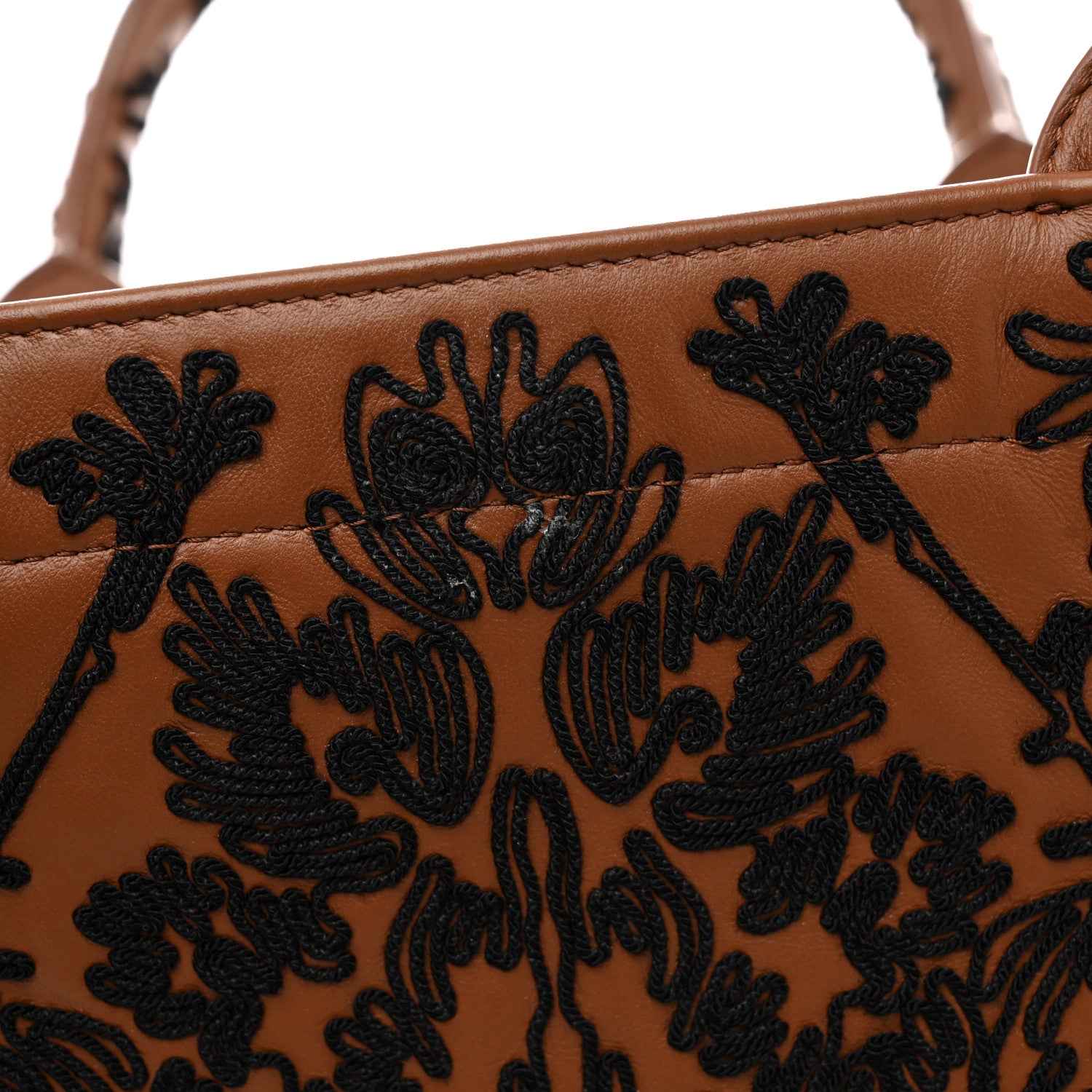 Christian Dior Calfskin Cornely-Effect Embroidery Large Book Tote Brown Black 13 of 15
