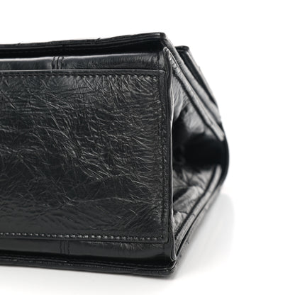 Balenciaga Crushed Calfskin Quilted Matte Black Hardware Medium Crush Chain Bag Black 10 of 10