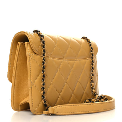 Chanel Sheepskin Quilted Mini Beauty Lock Flap Yellow 3 of 10