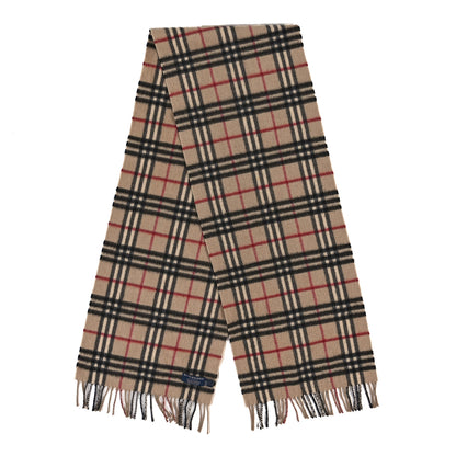Burberry Cashmere House Check Fringe Scarf Camel 2 of 4