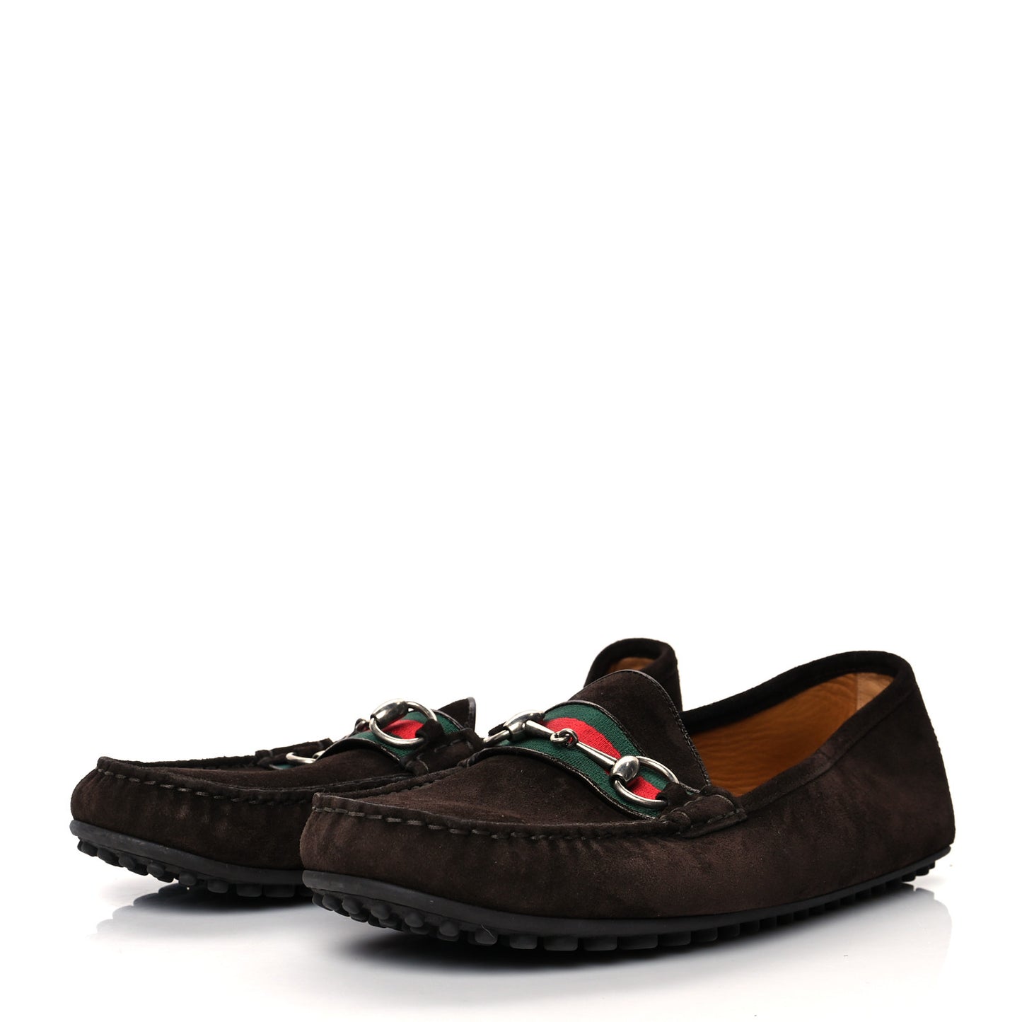 Suede Web Mens Horsebit Driver Loafers 9 Cocoa