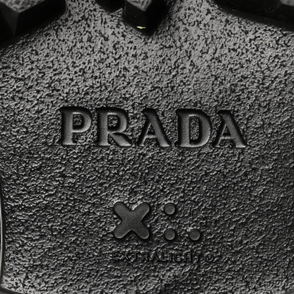 Prada Spazzolato Rois Nylon Metal Triangle Logo Monolith Pouch Pocket 55mm Boots 40 Black 7 of 9