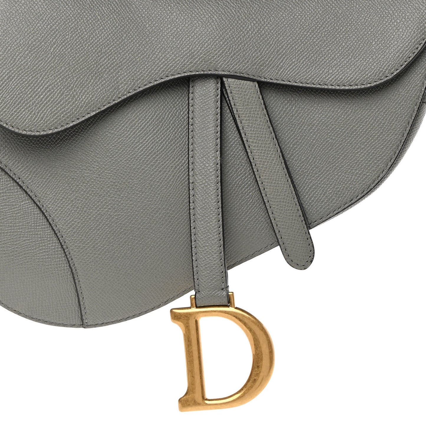 Grained Calfskin Saddle Bag Grey