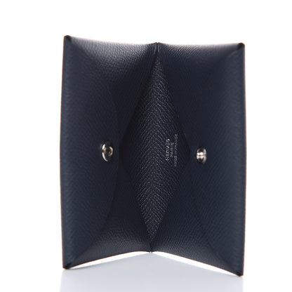Hermes Epsom Calvi Card Case Bleu Nuit 5 of 7