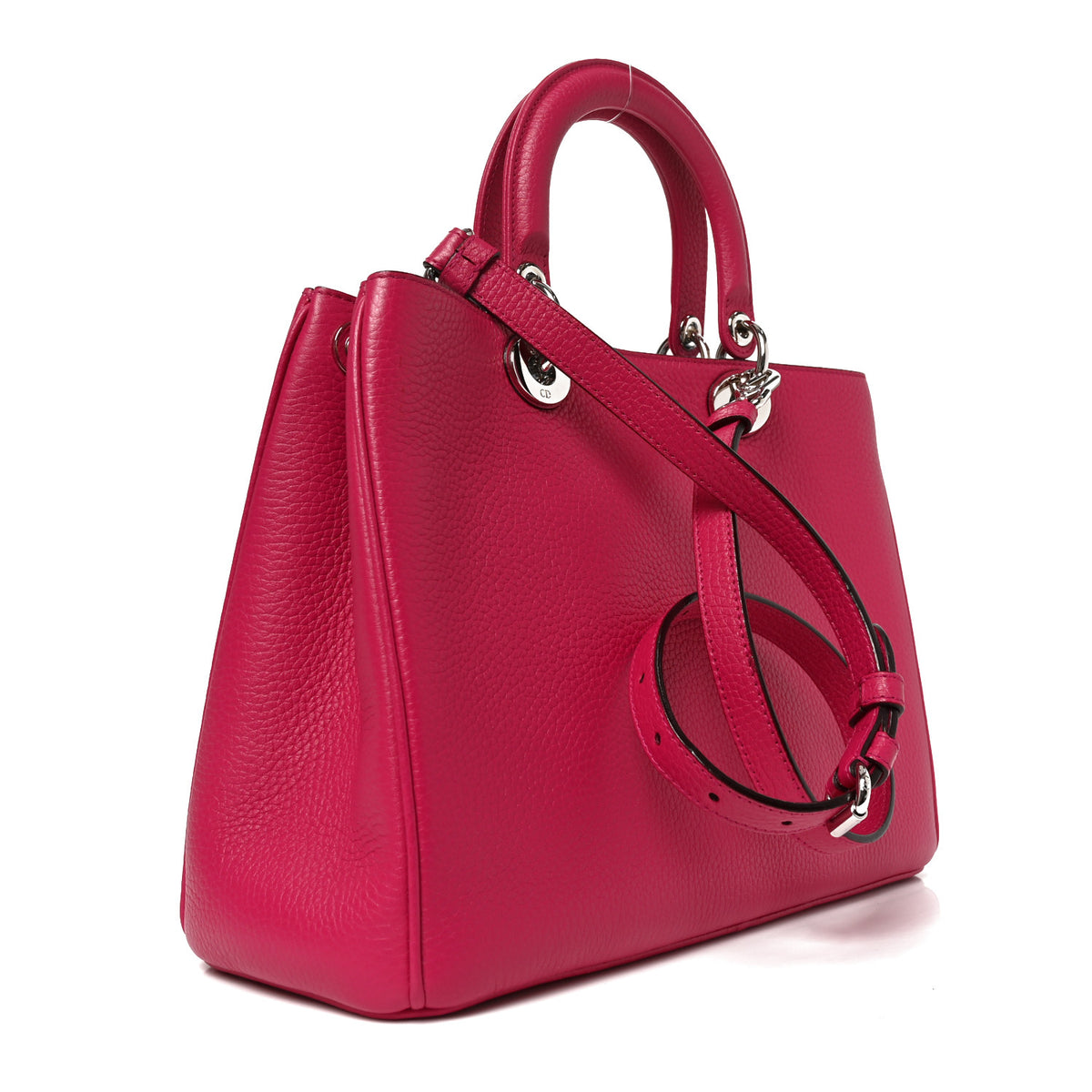 Christian Dior Bullcalf Medium Diorissimo Tote Fuchsia 3 of 9