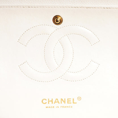 Chanel Caviar Quilted Medium Double Flap White 7 of 9