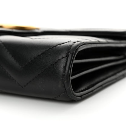 Gucci Calfskin Matelasse GG Marmont Chain Wallet Black 10 of 16