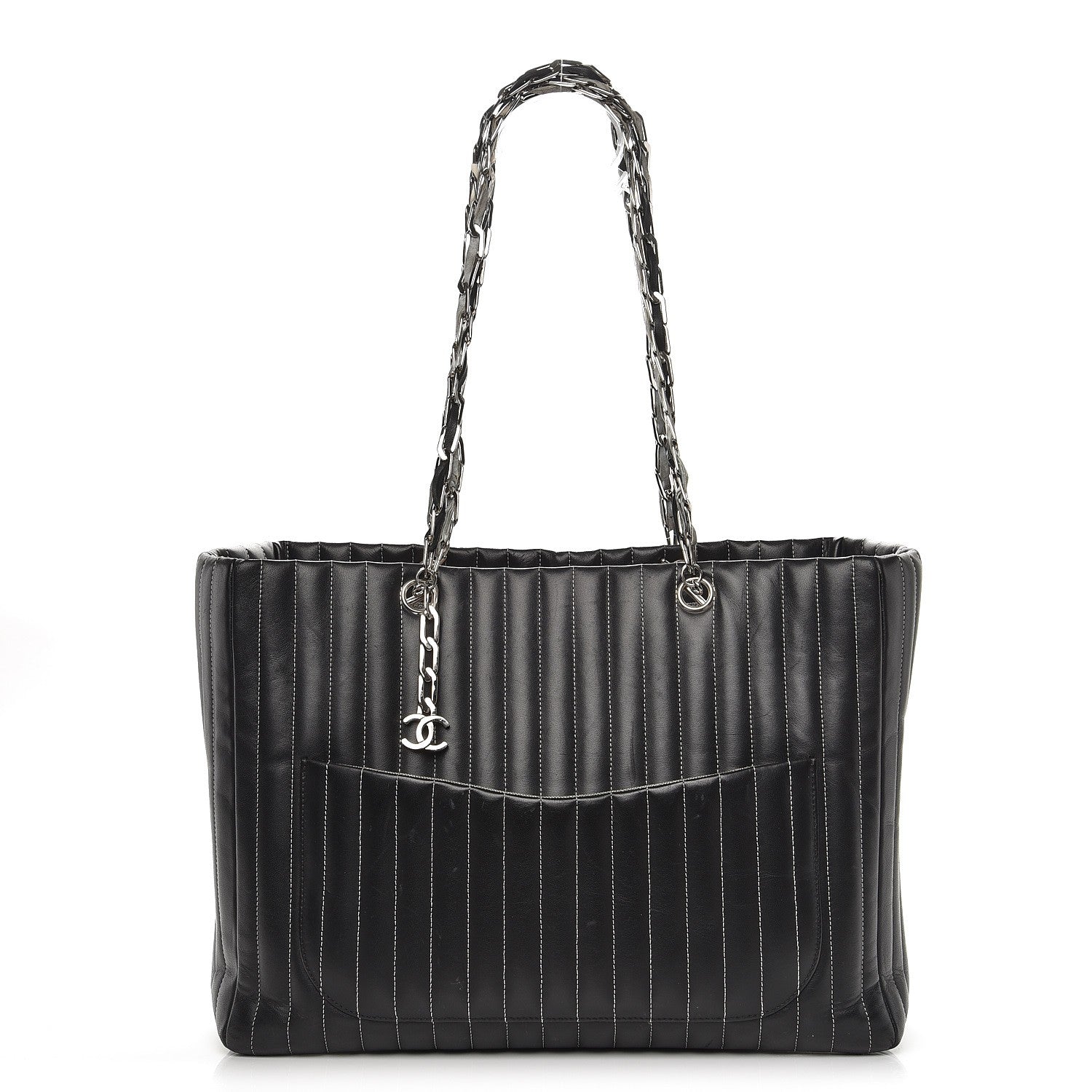 Chanel Lambskin Vertical Quilted Large Mademoiselle Tote Black 1 of 17