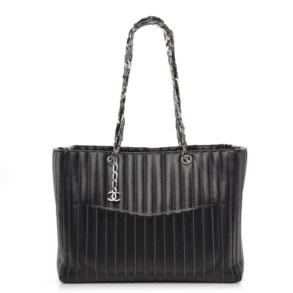 Chanel Lambskin Vertical Quilted Large Mademoiselle Tote Black 1 of 17