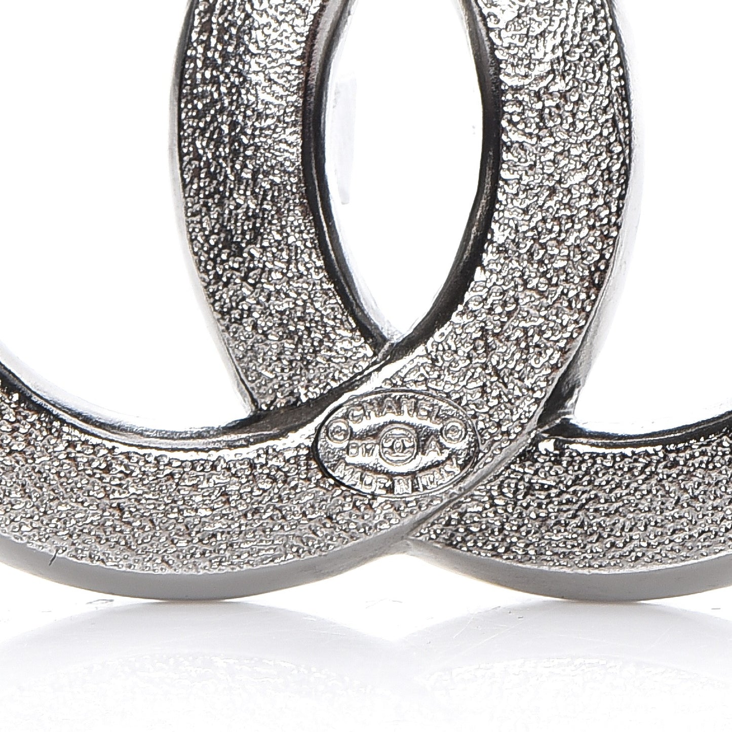 Baguette Crystal CC Brooch Silver Black
