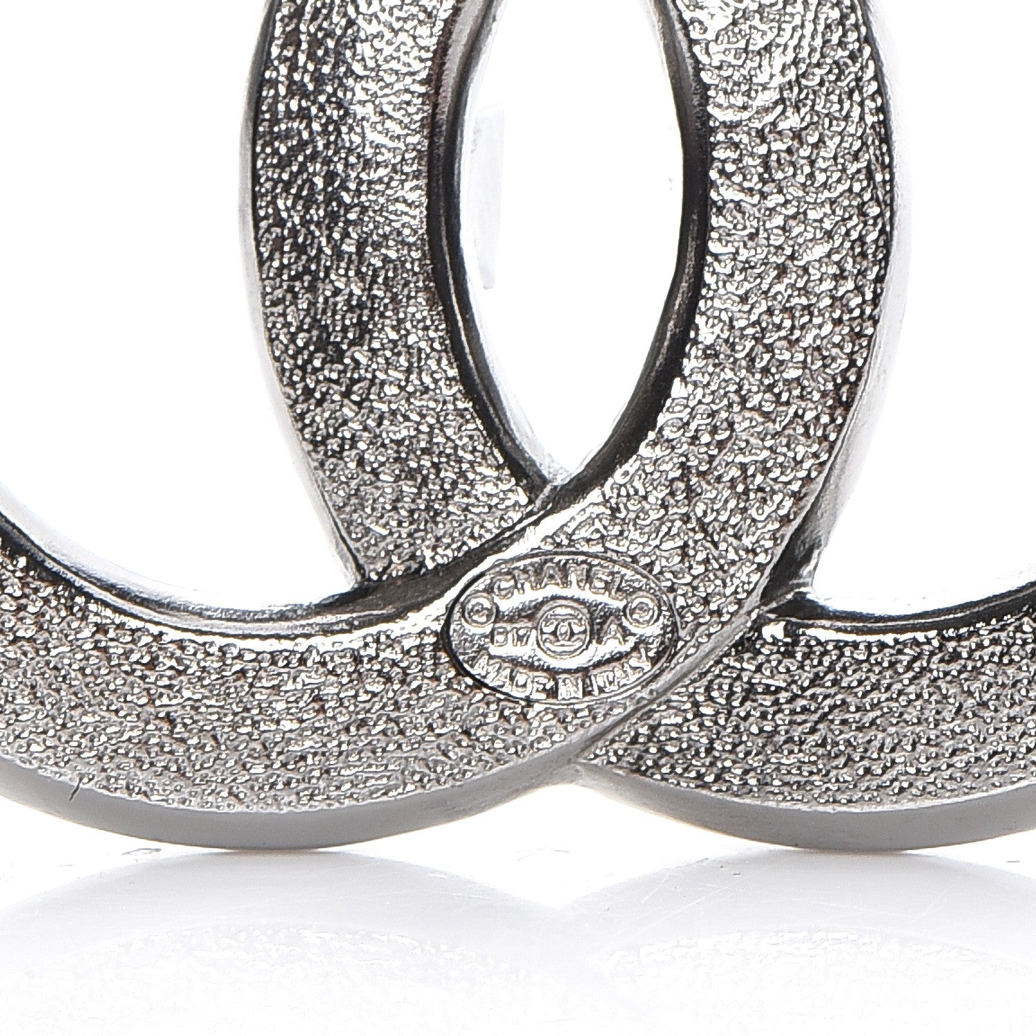Chanel Baguette Crystal CC Brooch Silver Black 4 of 4