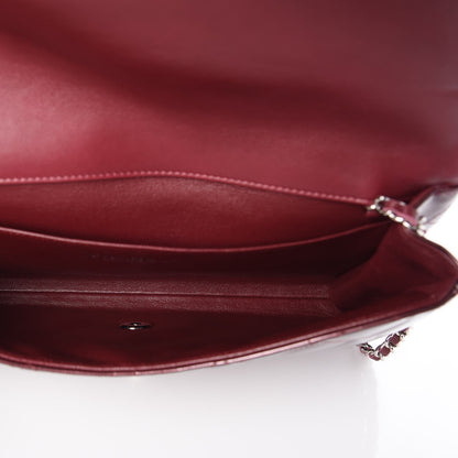Chanel Striated Patent Quilted Clutch With Chain Flap Bordeaux 5 of 8
