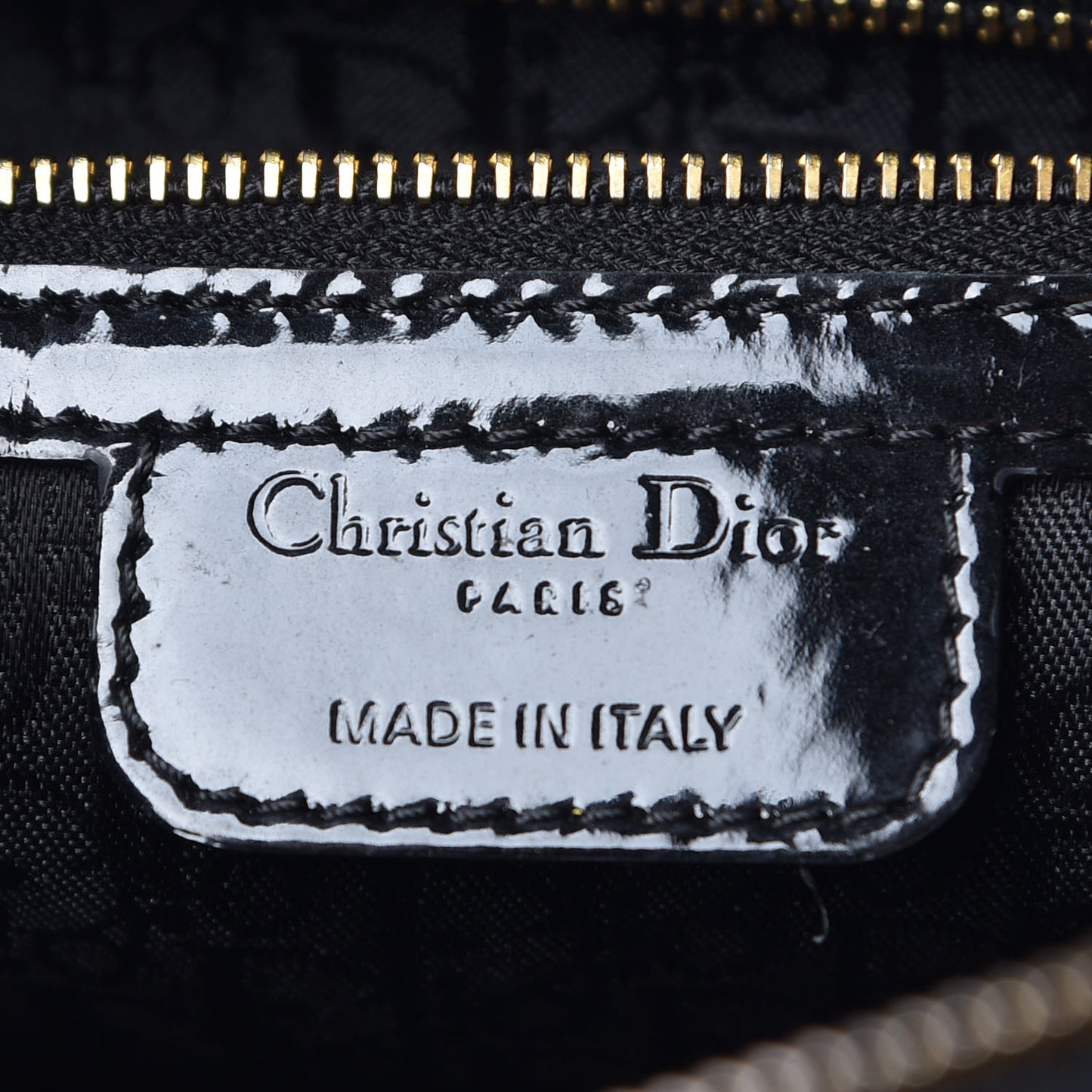 Patent Cannage Large Lady Dior Black