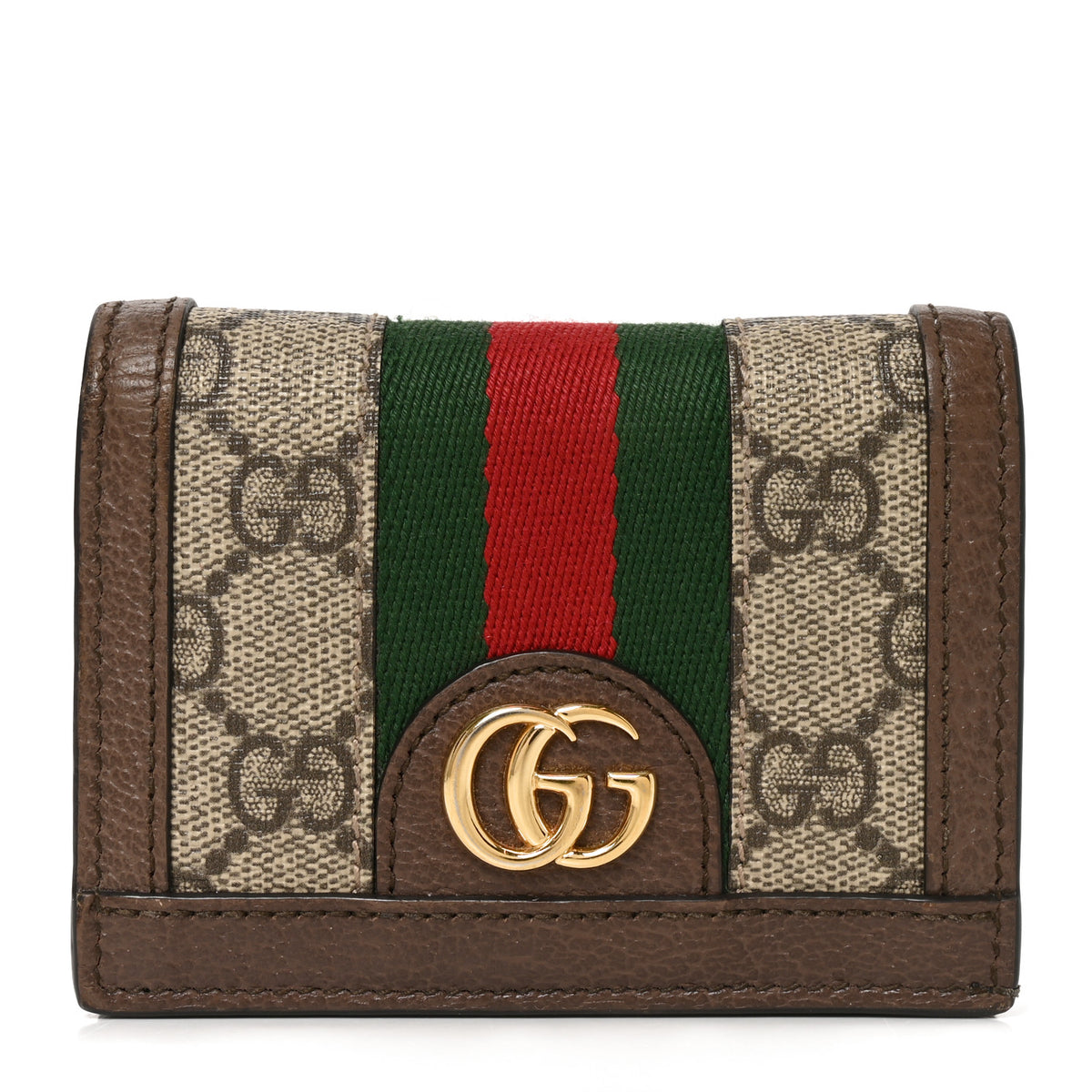 GG Supreme Monogram Web Ophidia Card Case Beige New Acero