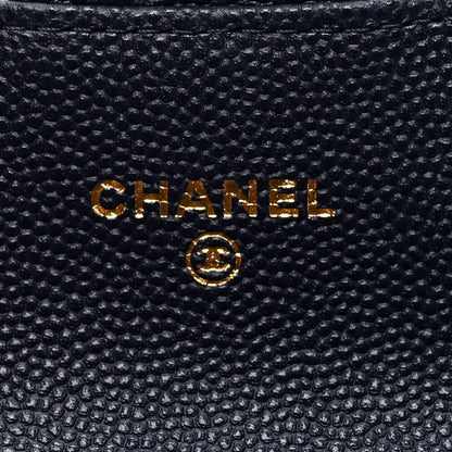 Chanel Caviar Quilted Flap Card Holder Wallet Navy Blue 6 of 8