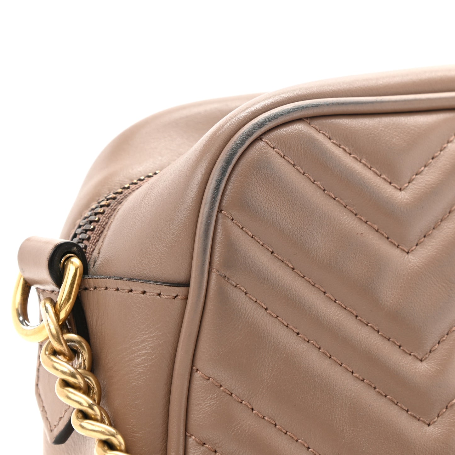 Calfskin Matelasse Small GG Marmont Chain Shoulder Bag Porcelain Rose