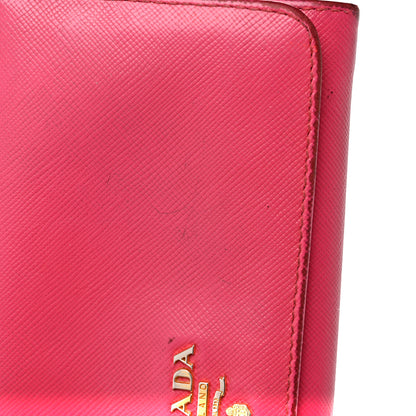 Prada Saffiano Metal Continental Flap Wallet Peonia 12 of 15