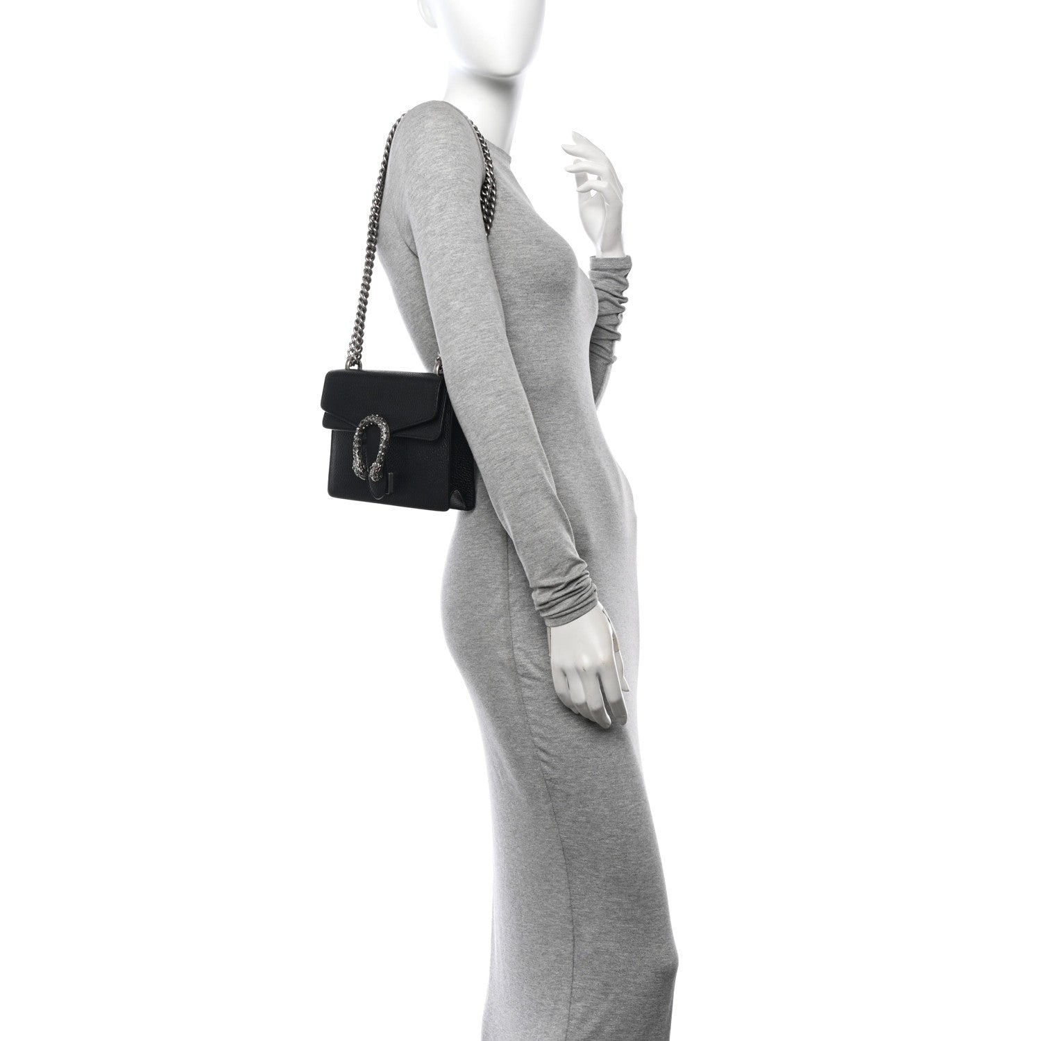 Gucci Calfskin Mini Dionysus Shoulder Bag Black 2 of 12