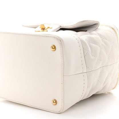Chanel Iridescent Grained Calfskin Globe Trotter Vanity Case White 9 of 12