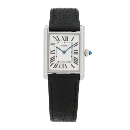 Cartier Stainless Steel Calfskin 25mm Must de Cartier Tank Quartz Watch 1 of 5