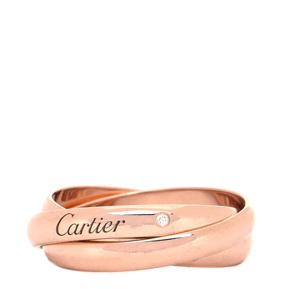 Cartier 18K Pink Gold Diamond Trinity Ring 51 5.75 1 of 5