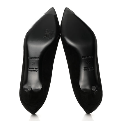 Hermes Suede Goatskin Blush 40 Pumps 37 Black 5 of 9