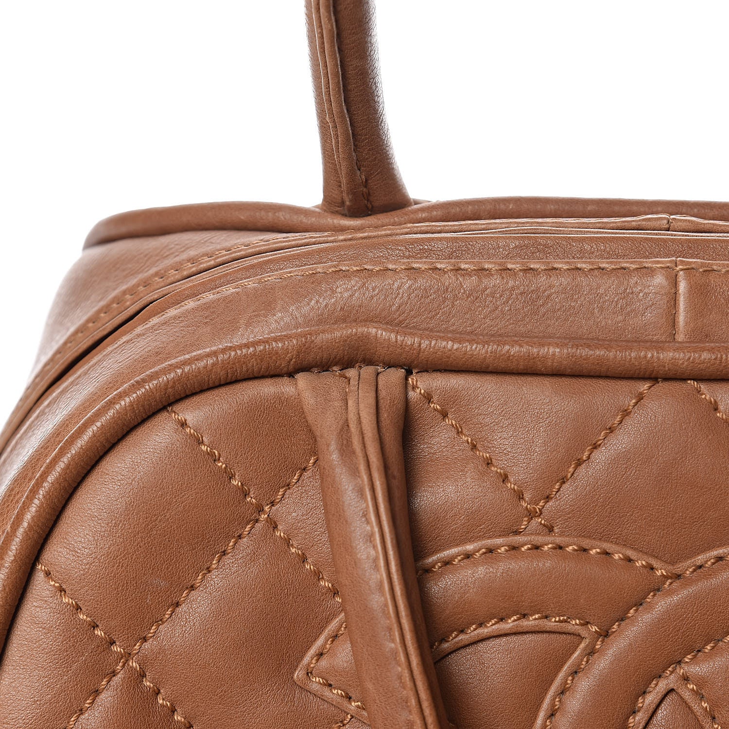 Chanel Calfskin Quilted Small Bowler Brown 8 of 23