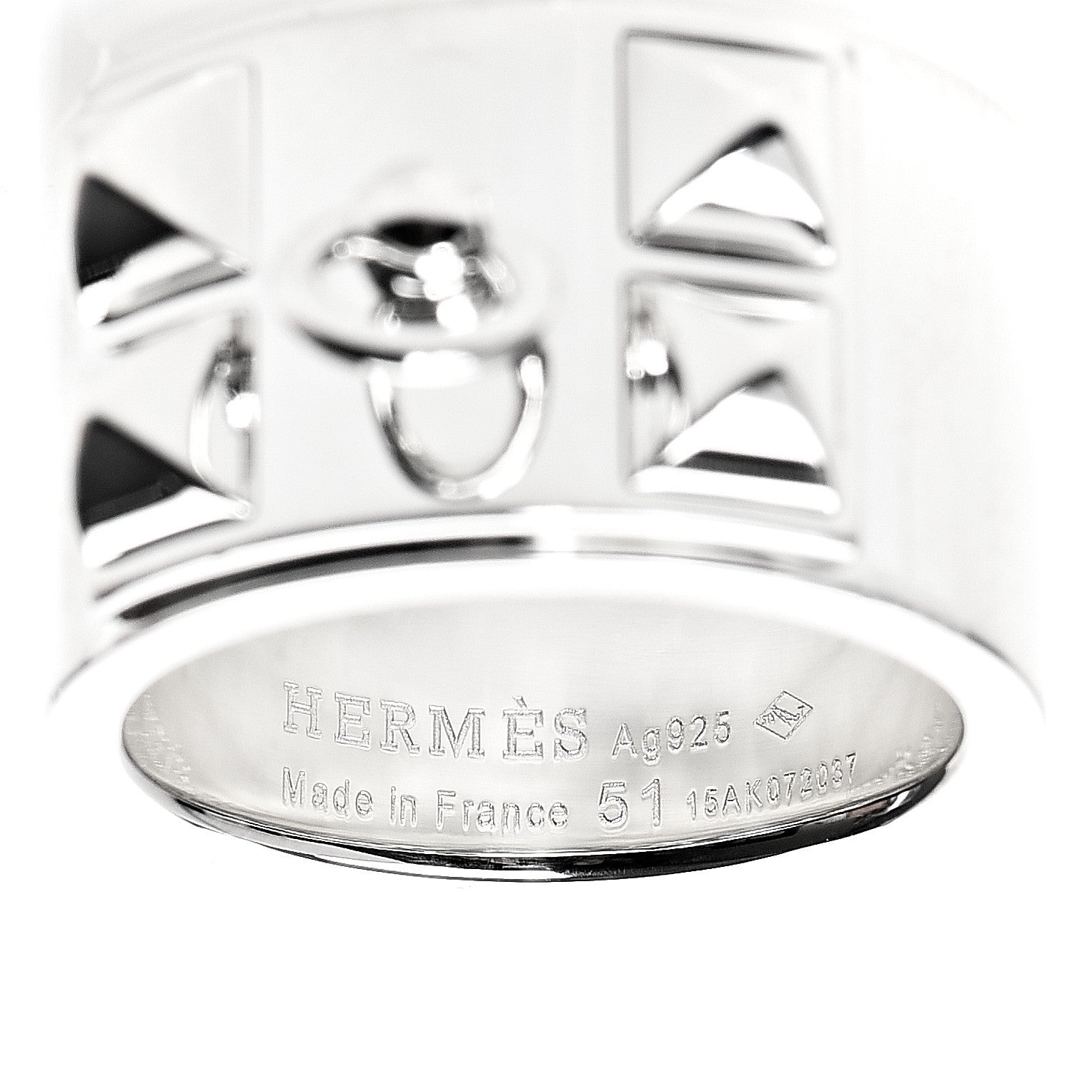 Hermes Sterling Silver Collier De Chien CDC Ring 51 5.75 3 of 4