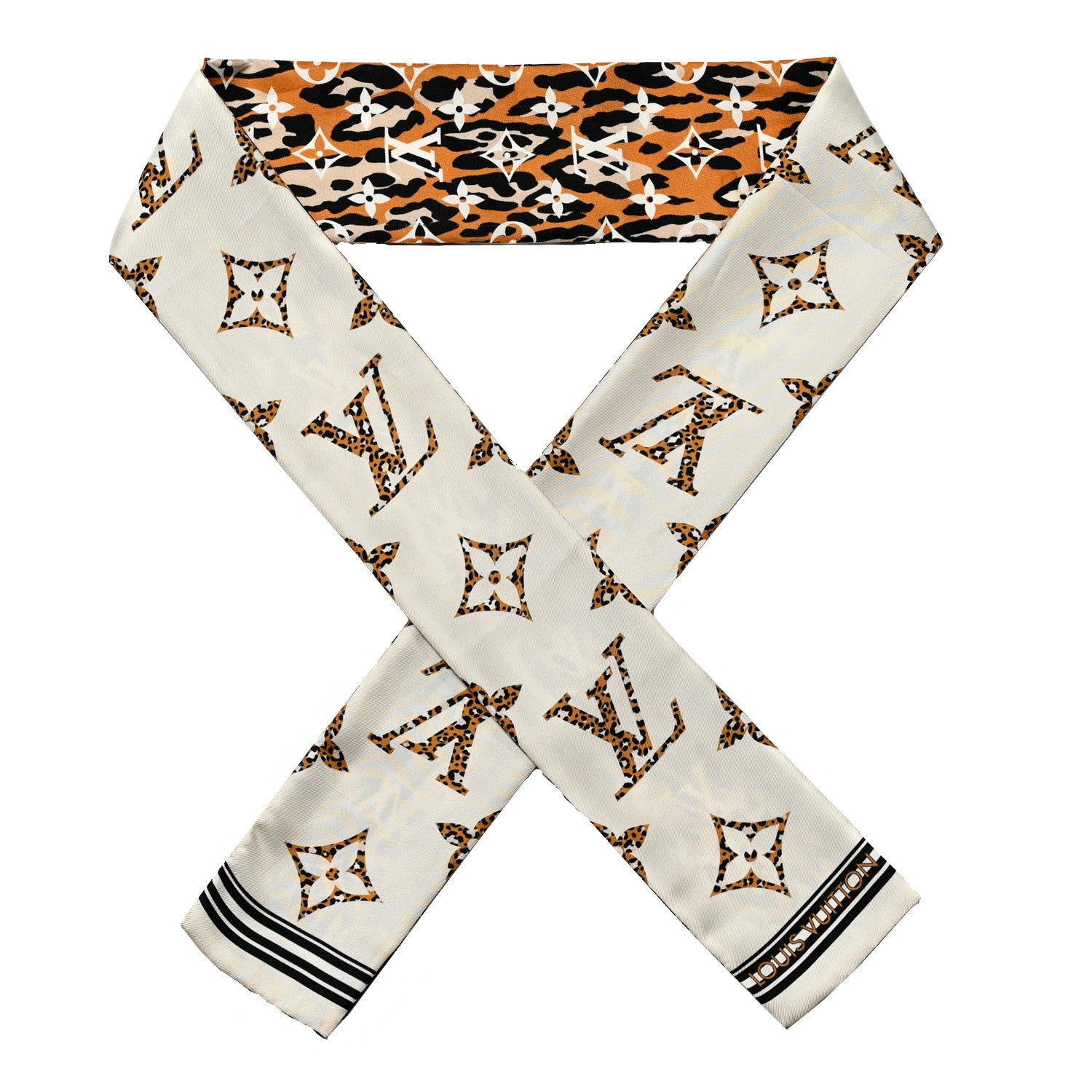 Louis Vuitton Silk Monogram Giant Jungle Bandeau Ivory 1 of 8