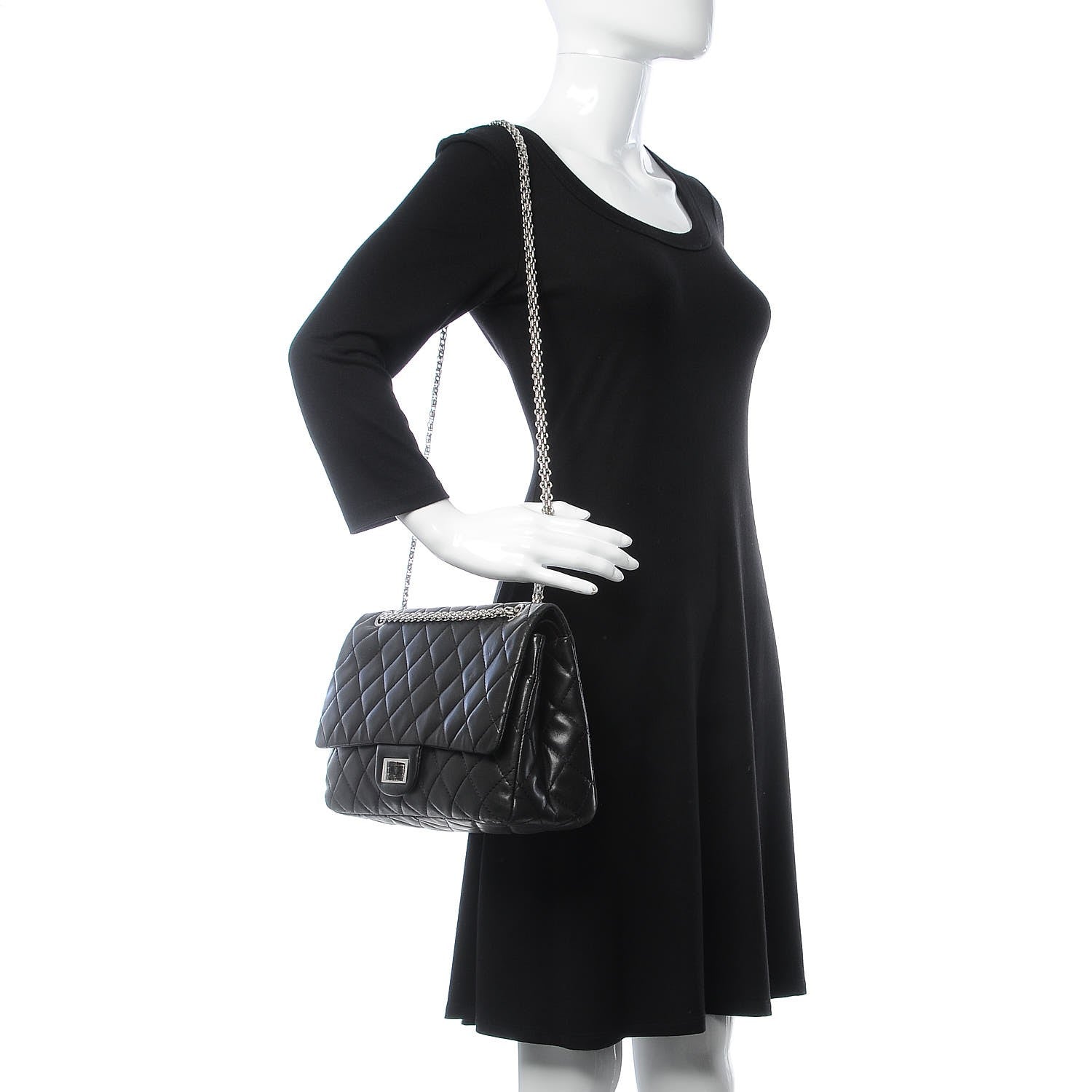 Chanel Lambskin Quilted 2.55 Reissue 227 Flap Black 2 of 14