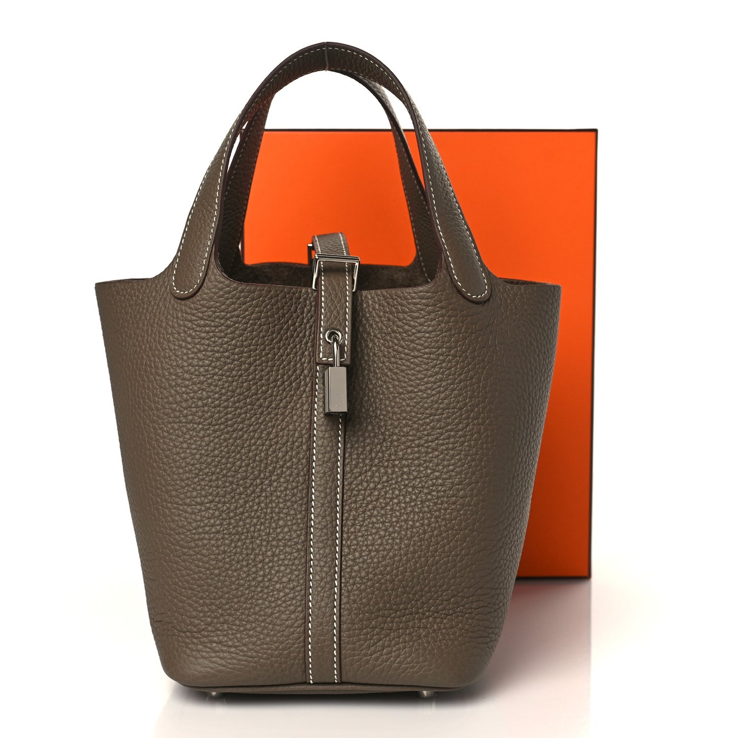 Taurillon Clemence Picotin Lock 18 PM Etoupe