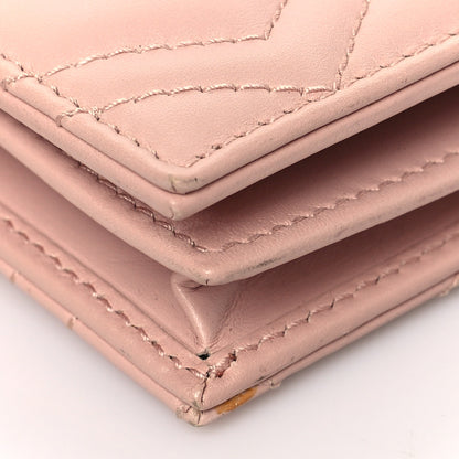 Gucci Calfskin Matelasse GG Marmont Card Case Wallet Perfect Pink 8 of 9
