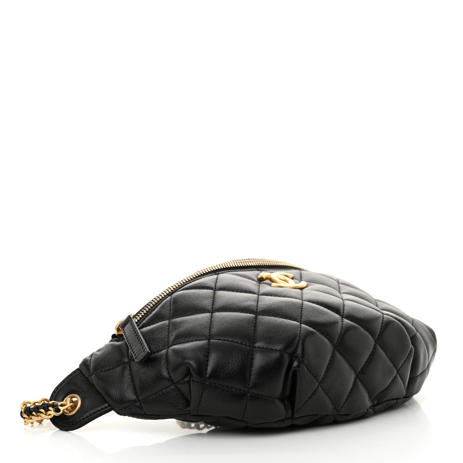 Chanel Shiny Lambskin Quilted Belt Bag Black 4 of 10